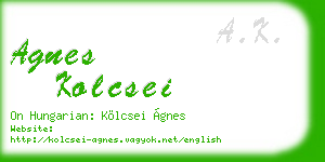 agnes kolcsei business card